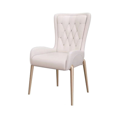Glam Metal Dining Room Chairs Upholstered Side Armchair for Restaurant Use White 1 Piece Clearhalo ' kitchen&dining_furn' 'Dining Chairs' 'Dining Tables & Seating' 'dining_chair' 'furn' 'furn_dining_chair' 'Furniture' 'furniture_dining_chair' 'Kitchen & Dining Furniture' 'kitchen' 4502350