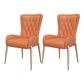 Glam Metal Dining Room Chairs Upholstered Side Armchair for Restaurant Use Orange 2 Piece Set Clearhalo ' kitchen&dining_furn' 'Dining Chairs' 'Dining Tables & Seating' 'dining_chair' 'furn' 'furn_dining_chair' 'Furniture' 'furniture_dining_chair' 'Kitchen & Dining Furniture' 'kitchen' 4502357