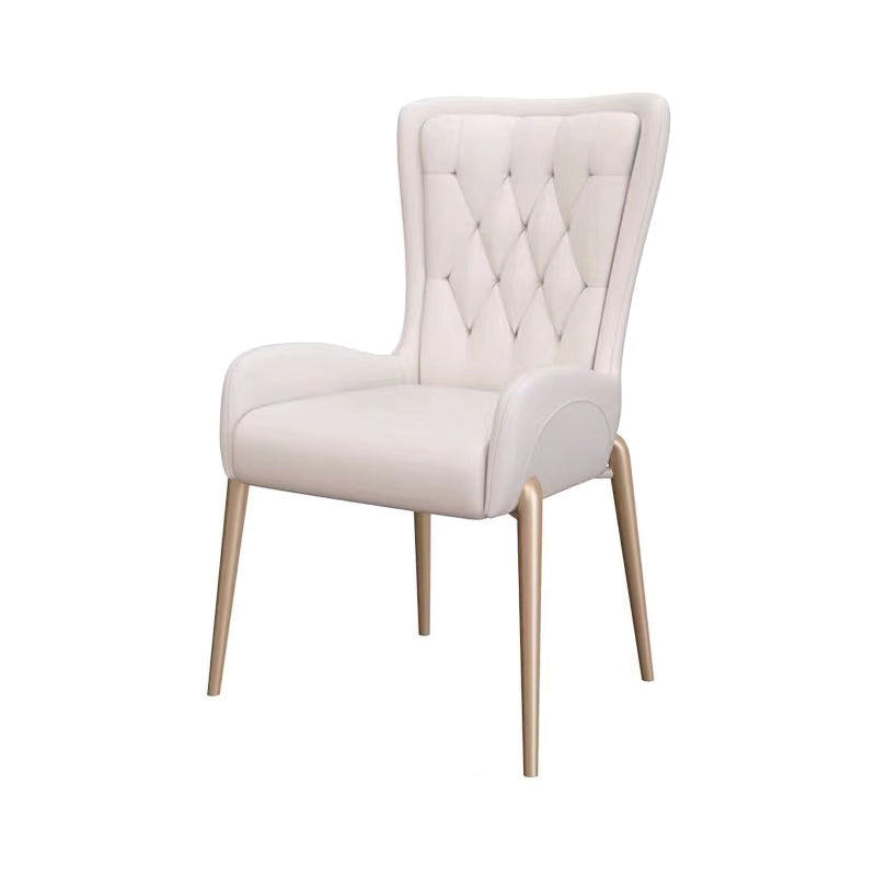Glam Metal Dining Room Chairs Upholstered Side Armchair for Restaurant Use Clearhalo ' kitchen&dining_furn' 'Dining Chairs' 'Dining Tables & Seating' 'dining_chair' 'furn' 'furn_dining_chair' 'Furniture' 'furniture_dining_chair' 'Kitchen & Dining Furniture' 'kitchen' 4502358