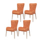 Glam Metal Dining Room Chairs Upholstered Side Armchair for Restaurant Use Orange 4 Piece Set Clearhalo ' kitchen&dining_furn' 'Dining Chairs' 'Dining Tables & Seating' 'dining_chair' 'furn' 'furn_dining_chair' 'Furniture' 'furniture_dining_chair' 'Kitchen & Dining Furniture' 'kitchen' 4502359