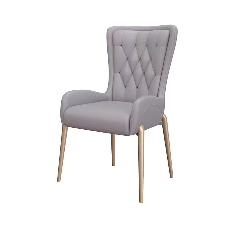 Glam Metal Dining Room Chairs Upholstered Side Armchair for Restaurant Use Grey 1 Piece Clearhalo ' kitchen&dining_furn' 'Dining Chairs' 'Dining Tables & Seating' 'dining_chair' 'furn' 'furn_dining_chair' 'Furniture' 'furniture_dining_chair' 'Kitchen & Dining Furniture' 'kitchen' 4502361