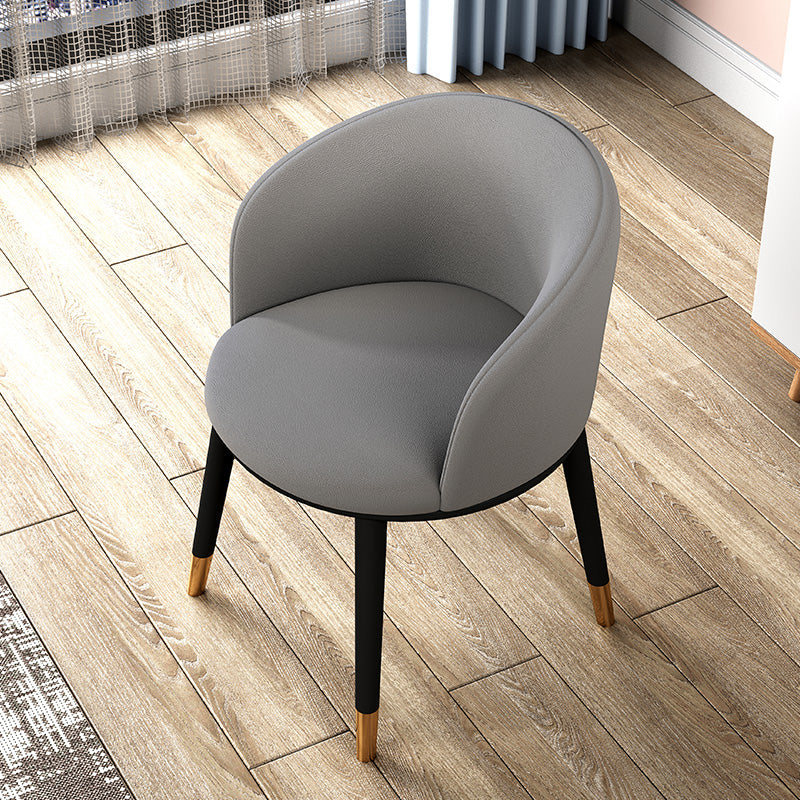 Modern Upholstered Home Arm Chair Matte Finish Solid Back Dining Chair Clearhalo ' kitchen&dining_furn' 'Dining Chairs' 'Dining Tables & Seating' 'dining_chair' 'furn' 'furn_dining_chair' 'Furniture' 'furniture_dining_chair' 'Kitchen & Dining Furniture' 'kitchen' 4502370