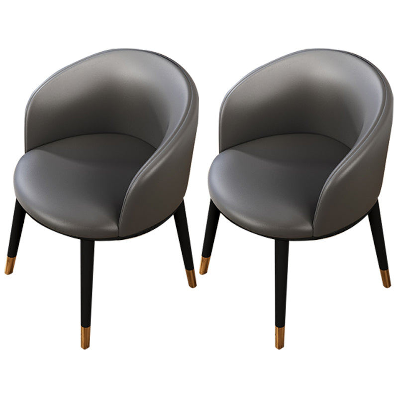 Modern Upholstered Home Arm Chair Matte Finish Solid Back Dining Chair Dark Gray 2 Piece Set Clearhalo ' kitchen&dining_furn' 'Dining Chairs' 'Dining Tables & Seating' 'dining_chair' 'furn' 'furn_dining_chair' 'Furniture' 'furniture_dining_chair' 'Kitchen & Dining Furniture' 'kitchen' 4502372