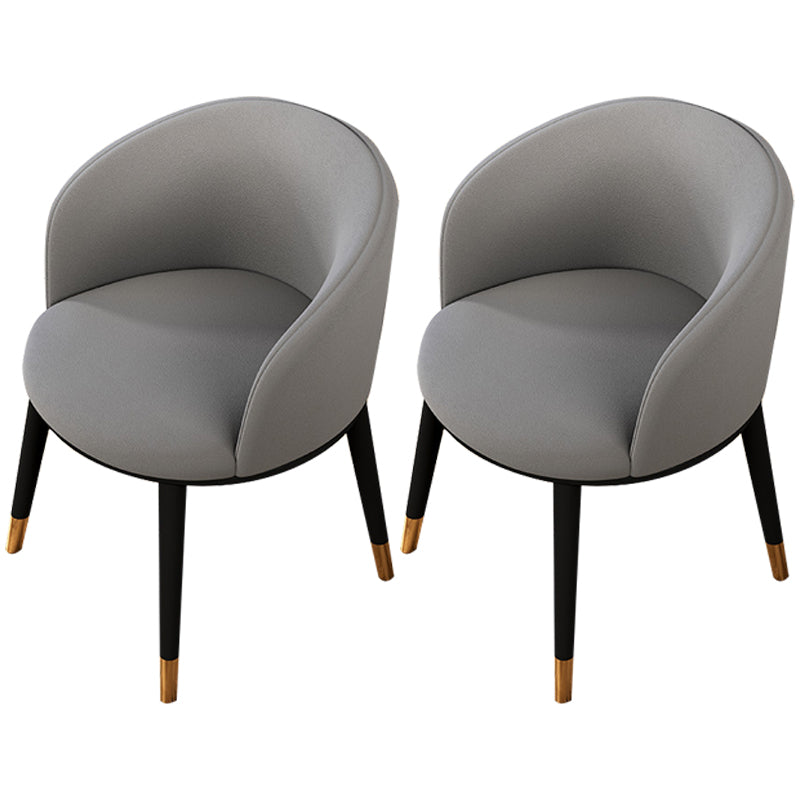 Modern Upholstered Home Arm Chair Matte Finish Solid Back Dining Chair Light Gray 2 Piece Set Clearhalo ' kitchen&dining_furn' 'Dining Chairs' 'Dining Tables & Seating' 'dining_chair' 'furn' 'furn_dining_chair' 'Furniture' 'furniture_dining_chair' 'Kitchen & Dining Furniture' 'kitchen' 4502375