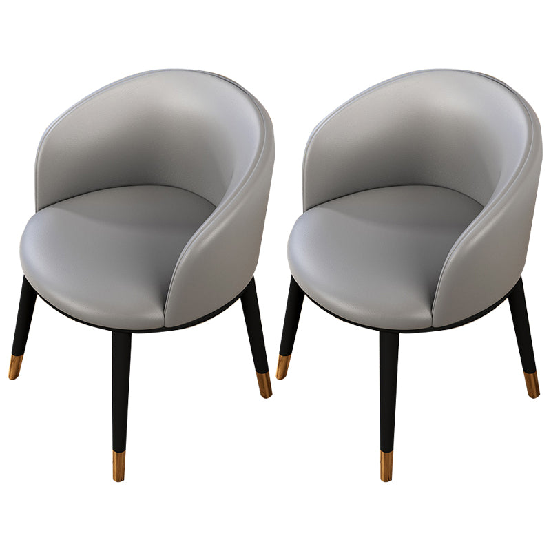 Modern Upholstered Home Arm Chair Matte Finish Solid Back Dining Chair Pewter 2 Piece Set Clearhalo ' kitchen&dining_furn' 'Dining Chairs' 'Dining Tables & Seating' 'dining_chair' 'furn' 'furn_dining_chair' 'Furniture' 'furniture_dining_chair' 'Kitchen & Dining Furniture' 'kitchen' 4502377
