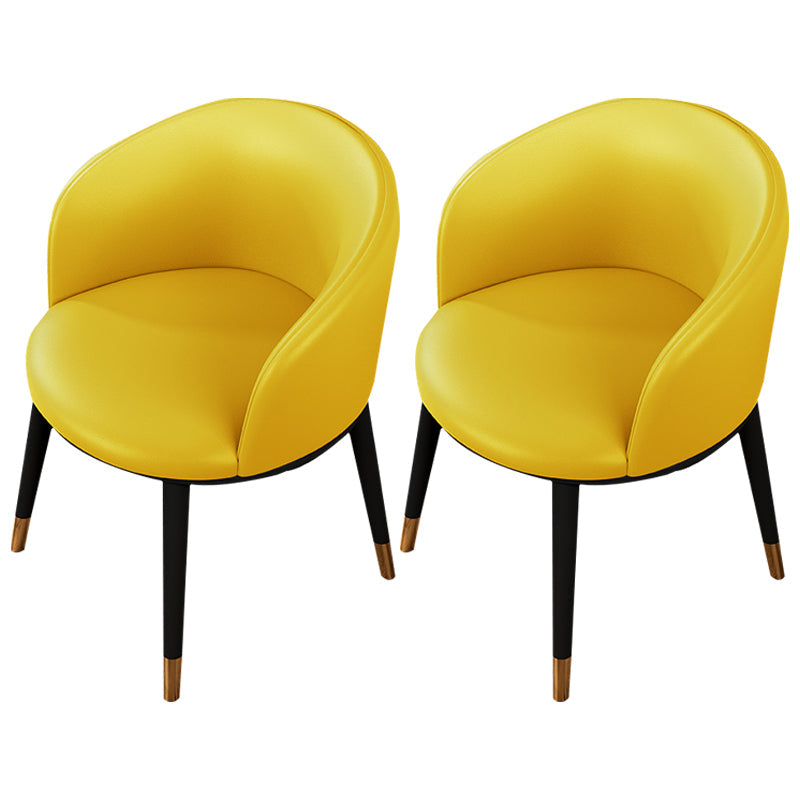 Modern Upholstered Home Arm Chair Matte Finish Solid Back Dining Chair Yellow 2 Piece Set Clearhalo ' kitchen&dining_furn' 'Dining Chairs' 'Dining Tables & Seating' 'dining_chair' 'furn' 'furn_dining_chair' 'Furniture' 'furniture_dining_chair' 'Kitchen & Dining Furniture' 'kitchen' 4502383