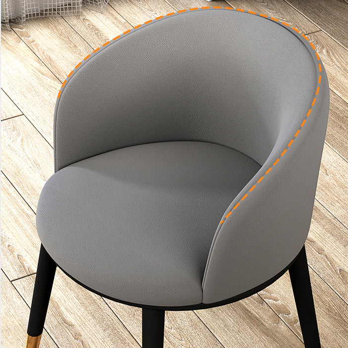Modern Upholstered Home Arm Chair Matte Finish Solid Back Dining Chair Clearhalo ' kitchen&dining_furn' 'Dining Chairs' 'Dining Tables & Seating' 'dining_chair' 'furn' 'furn_dining_chair' 'Furniture' 'furniture_dining_chair' 'Kitchen & Dining Furniture' 'kitchen' 4502385