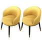 Modern Upholstered Home Arm Chair Matte Finish Solid Back Dining Chair Light Yellow 2 Piece Set Clearhalo ' kitchen&dining_furn' 'Dining Chairs' 'Dining Tables & Seating' 'dining_chair' 'furn' 'furn_dining_chair' 'Furniture' 'furniture_dining_chair' 'Kitchen & Dining Furniture' 'kitchen' 4502391