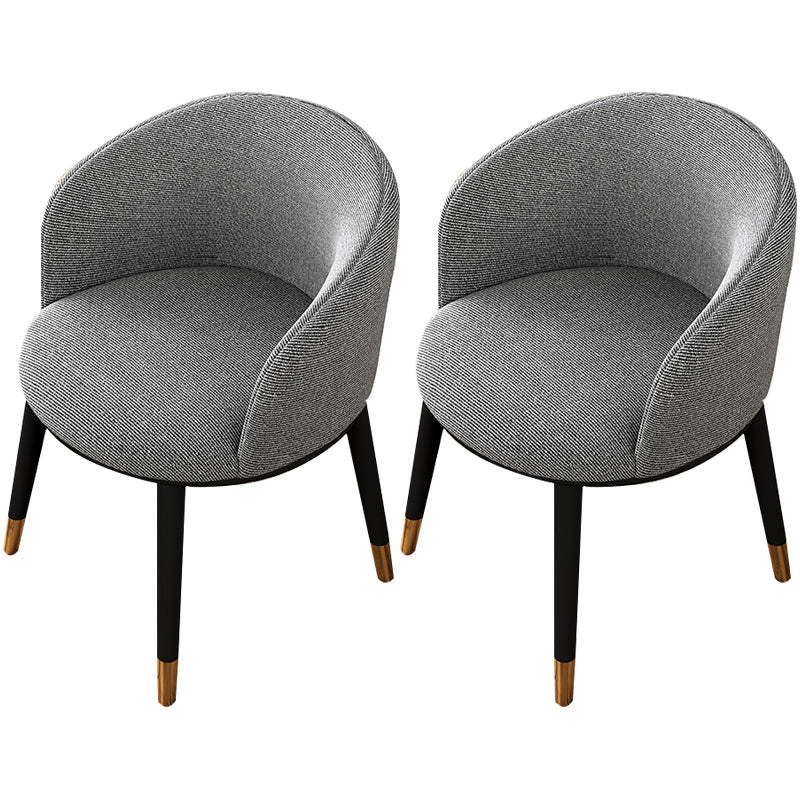 Modern Upholstered Home Arm Chair Matte Finish Solid Back Dining Chair Smoke Gray 2 Piece Set Clearhalo ' kitchen&dining_furn' 'Dining Chairs' 'Dining Tables & Seating' 'dining_chair' 'furn' 'furn_dining_chair' 'Furniture' 'furniture_dining_chair' 'Kitchen & Dining Furniture' 'kitchen' 4502393
