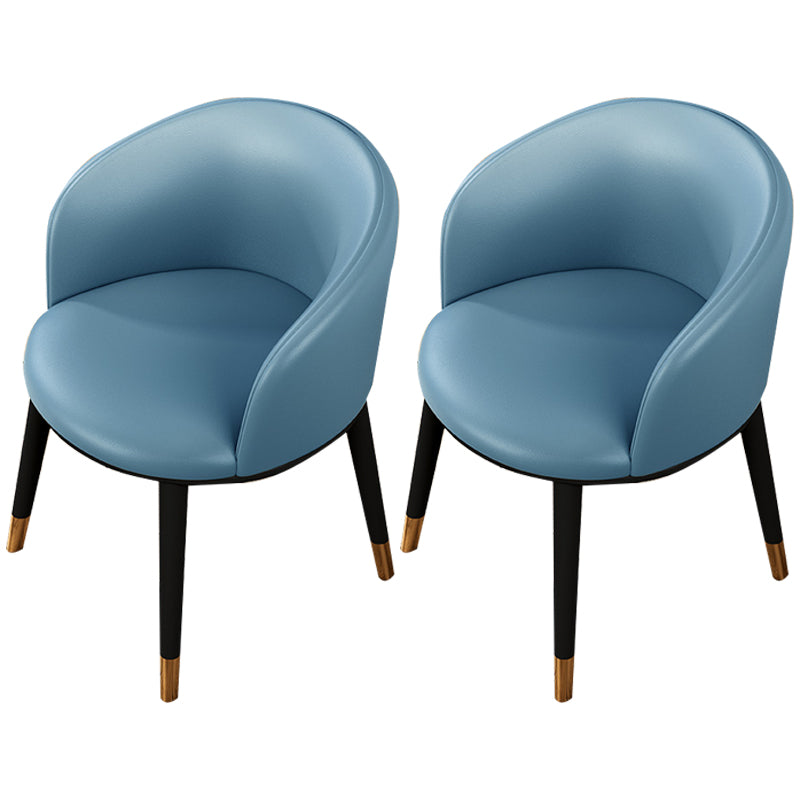 Modern Upholstered Home Arm Chair Matte Finish Solid Back Dining Chair Denim Blue 2 Piece Set Clearhalo ' kitchen&dining_furn' 'Dining Chairs' 'Dining Tables & Seating' 'dining_chair' 'furn' 'furn_dining_chair' 'Furniture' 'furniture_dining_chair' 'Kitchen & Dining Furniture' 'kitchen' 4502395