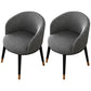 Modern Upholstered Home Arm Chair Matte Finish Solid Back Dining Chair Silver Gray 2 Piece Set Clearhalo ' kitchen&dining_furn' 'Dining Chairs' 'Dining Tables & Seating' 'dining_chair' 'furn' 'furn_dining_chair' 'Furniture' 'furniture_dining_chair' 'Kitchen & Dining Furniture' 'kitchen' 4502396