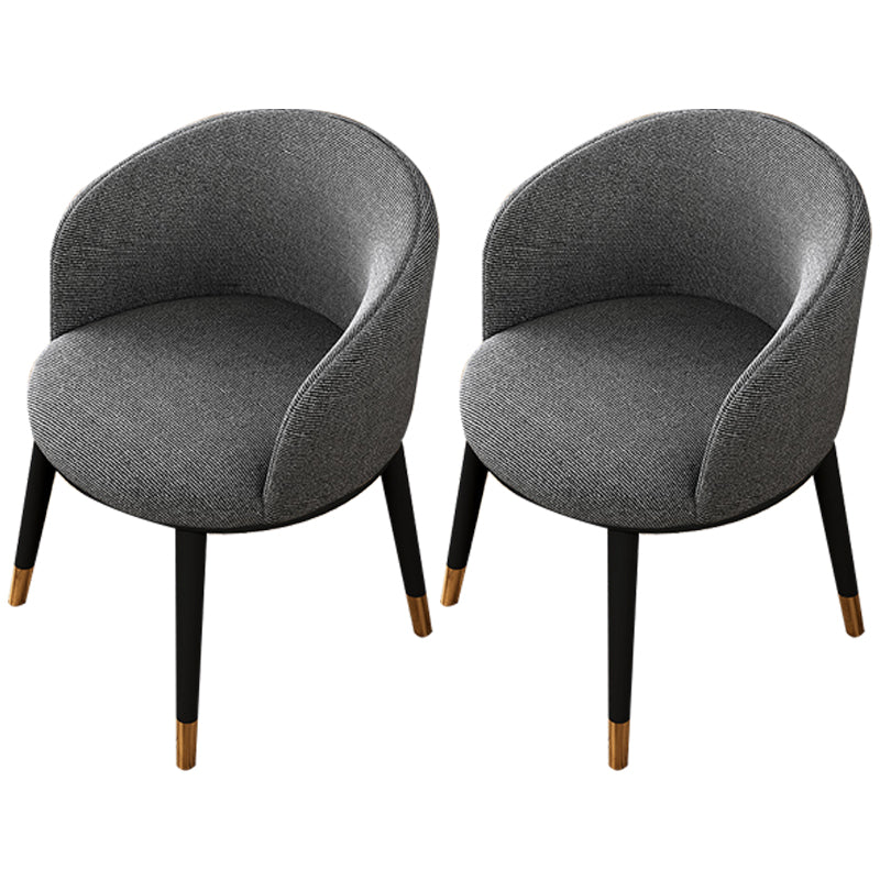 Modern Upholstered Home Arm Chair Matte Finish Solid Back Dining Chair Silver Gray 2 Piece Set Clearhalo ' kitchen&dining_furn' 'Dining Chairs' 'Dining Tables & Seating' 'dining_chair' 'furn' 'furn_dining_chair' 'Furniture' 'furniture_dining_chair' 'Kitchen & Dining Furniture' 'kitchen' 4502396