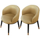 Modern Upholstered Home Arm Chair Matte Finish Solid Back Dining Chair Light Khaki 2 Piece Set Clearhalo ' kitchen&dining_furn' 'Dining Chairs' 'Dining Tables & Seating' 'dining_chair' 'furn' 'furn_dining_chair' 'Furniture' 'furniture_dining_chair' 'Kitchen & Dining Furniture' 'kitchen' 4502398