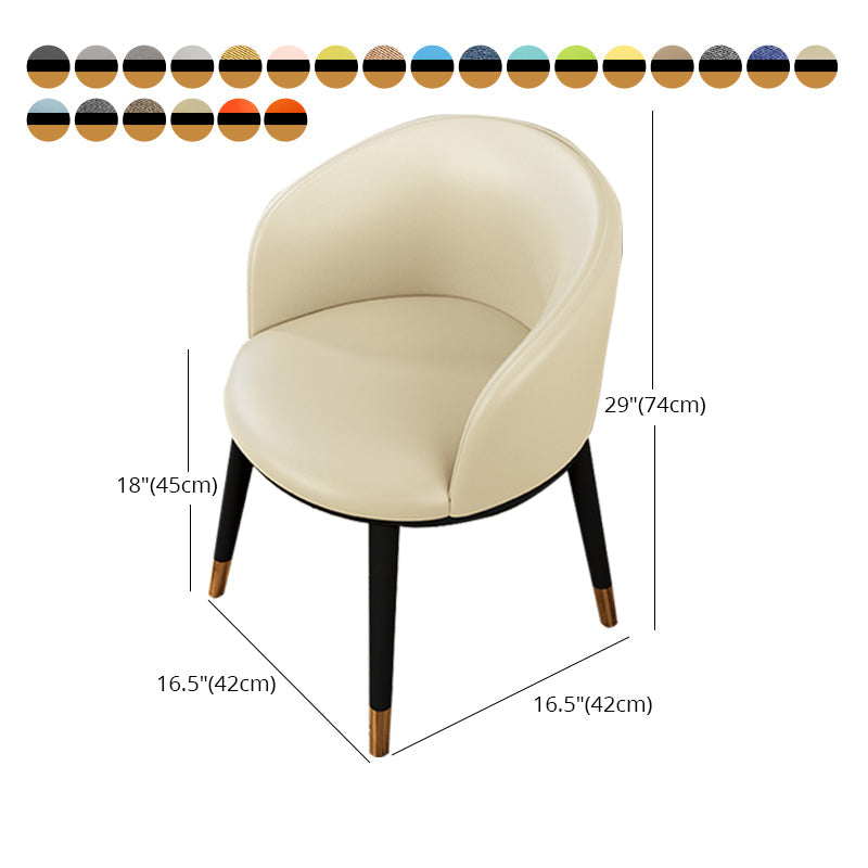 Modern Upholstered Home Arm Chair Matte Finish Solid Back Dining Chair Clearhalo ' kitchen&dining_furn' 'Dining Chairs' 'Dining Tables & Seating' 'dining_chair' 'furn' 'furn_dining_chair' 'Furniture' 'furniture_dining_chair' 'Kitchen & Dining Furniture' 'kitchen' 4502402