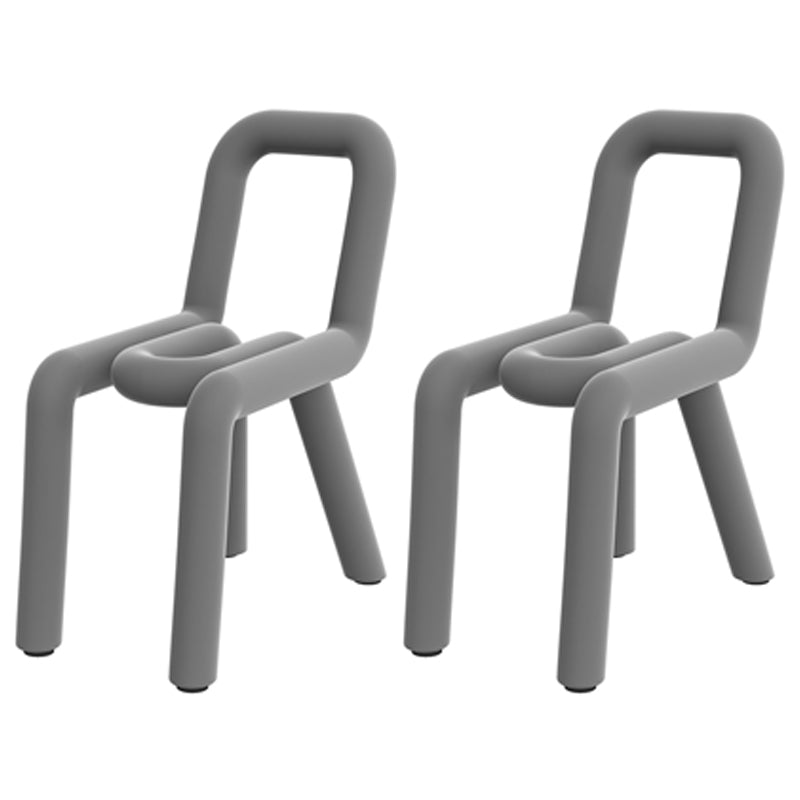 Designer Style Hotel Velvet Side Chair Matte Finish Open Back Dining Chair Grey 2 Piece Set Clearhalo ' kitchen&dining_furn' 'Dining Chairs' 'Dining Tables & Seating' 'dining_chair' 'furn' 'furn_dining_chair' 'Furniture' 'furniture_dining_chair' 'Kitchen & Dining Furniture' 'kitchen' 4502407