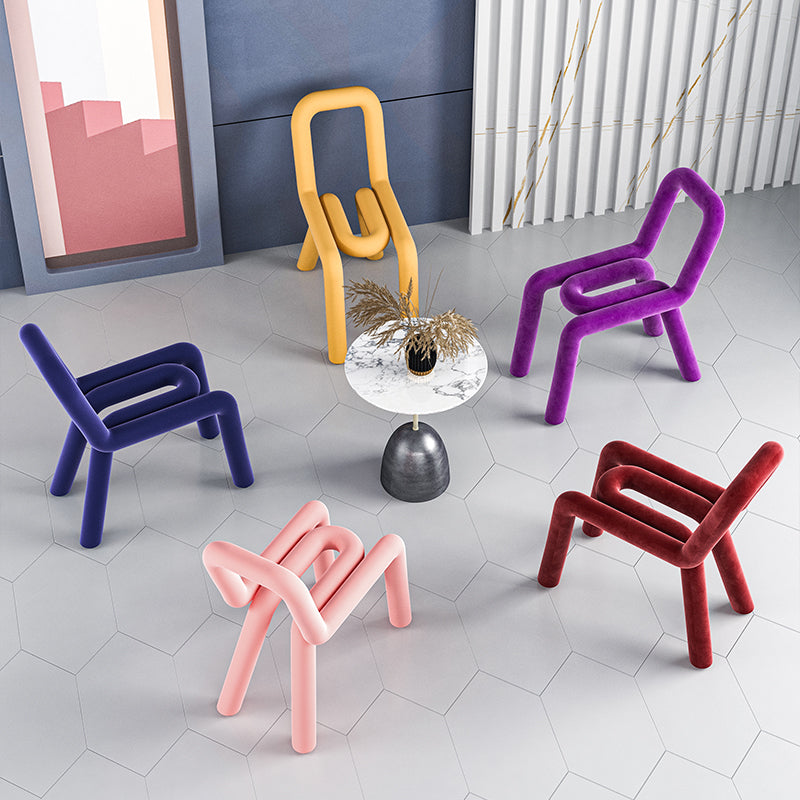 Designer Style Hotel Velvet Side Chair Matte Finish Open Back Dining Chair Clearhalo ' kitchen&dining_furn' 'Dining Chairs' 'Dining Tables & Seating' 'dining_chair' 'furn' 'furn_dining_chair' 'Furniture' 'furniture_dining_chair' 'Kitchen & Dining Furniture' 'kitchen' 4502408