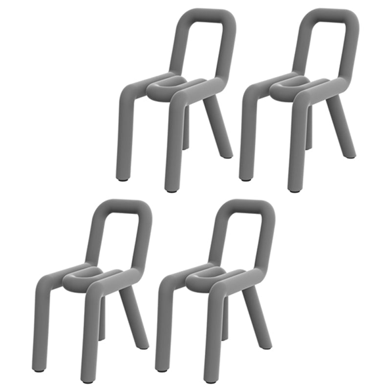 Designer Style Hotel Velvet Side Chair Matte Finish Open Back Dining Chair Grey 4 Piece Set Clearhalo ' kitchen&dining_furn' 'Dining Chairs' 'Dining Tables & Seating' 'dining_chair' 'furn' 'furn_dining_chair' 'Furniture' 'furniture_dining_chair' 'Kitchen & Dining Furniture' 'kitchen' 4502409