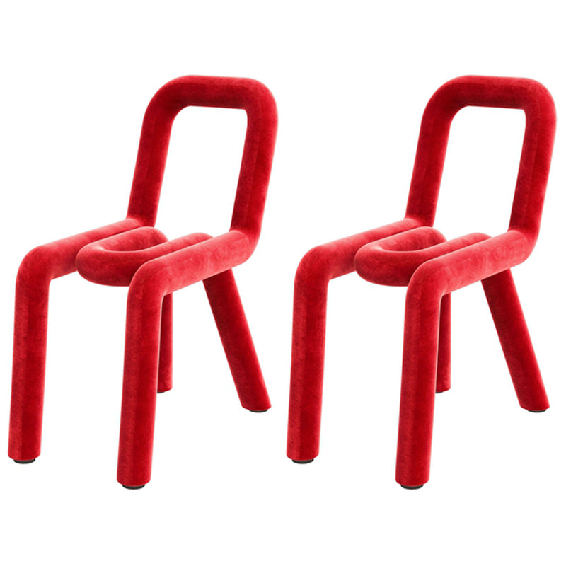 Designer Style Hotel Velvet Side Chair Matte Finish Open Back Dining Chair Red 2 Piece Set Clearhalo ' kitchen&dining_furn' 'Dining Chairs' 'Dining Tables & Seating' 'dining_chair' 'furn' 'furn_dining_chair' 'Furniture' 'furniture_dining_chair' 'Kitchen & Dining Furniture' 'kitchen' 4502412