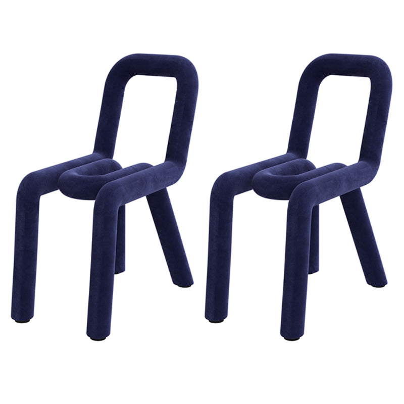 Designer Style Hotel Velvet Side Chair Matte Finish Open Back Dining Chair Royal Blue 2 Piece Set Clearhalo ' kitchen&dining_furn' 'Dining Chairs' 'Dining Tables & Seating' 'dining_chair' 'furn' 'furn_dining_chair' 'Furniture' 'furniture_dining_chair' 'Kitchen & Dining Furniture' 'kitchen' 4502427