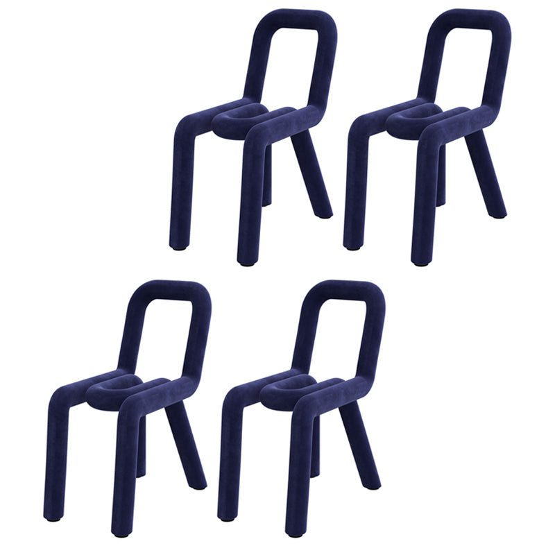 Designer Style Hotel Velvet Side Chair Matte Finish Open Back Dining Chair Royal Blue 4 Piece Set Clearhalo ' kitchen&dining_furn' 'Dining Chairs' 'Dining Tables & Seating' 'dining_chair' 'furn' 'furn_dining_chair' 'Furniture' 'furniture_dining_chair' 'Kitchen & Dining Furniture' 'kitchen' 4502428