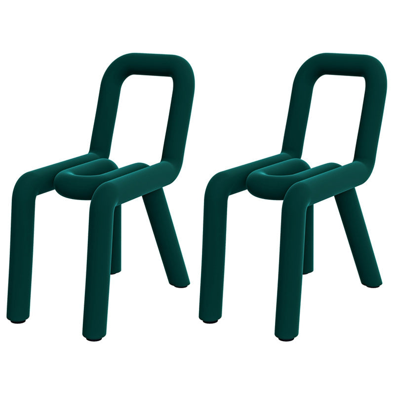Designer Style Hotel Velvet Side Chair Matte Finish Open Back Dining Chair Blackish Green 2 Piece Set Clearhalo ' kitchen&dining_furn' 'Dining Chairs' 'Dining Tables & Seating' 'dining_chair' 'furn' 'furn_dining_chair' 'Furniture' 'furniture_dining_chair' 'Kitchen & Dining Furniture' 'kitchen' 4502429