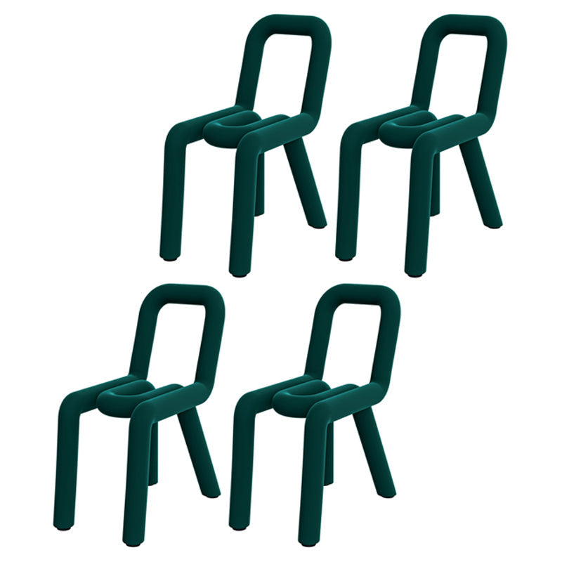Designer Style Hotel Velvet Side Chair Matte Finish Open Back Dining Chair Blackish Green 4 Piece Set Clearhalo ' kitchen&dining_furn' 'Dining Chairs' 'Dining Tables & Seating' 'dining_chair' 'furn' 'furn_dining_chair' 'Furniture' 'furniture_dining_chair' 'Kitchen & Dining Furniture' 'kitchen' 4502430
