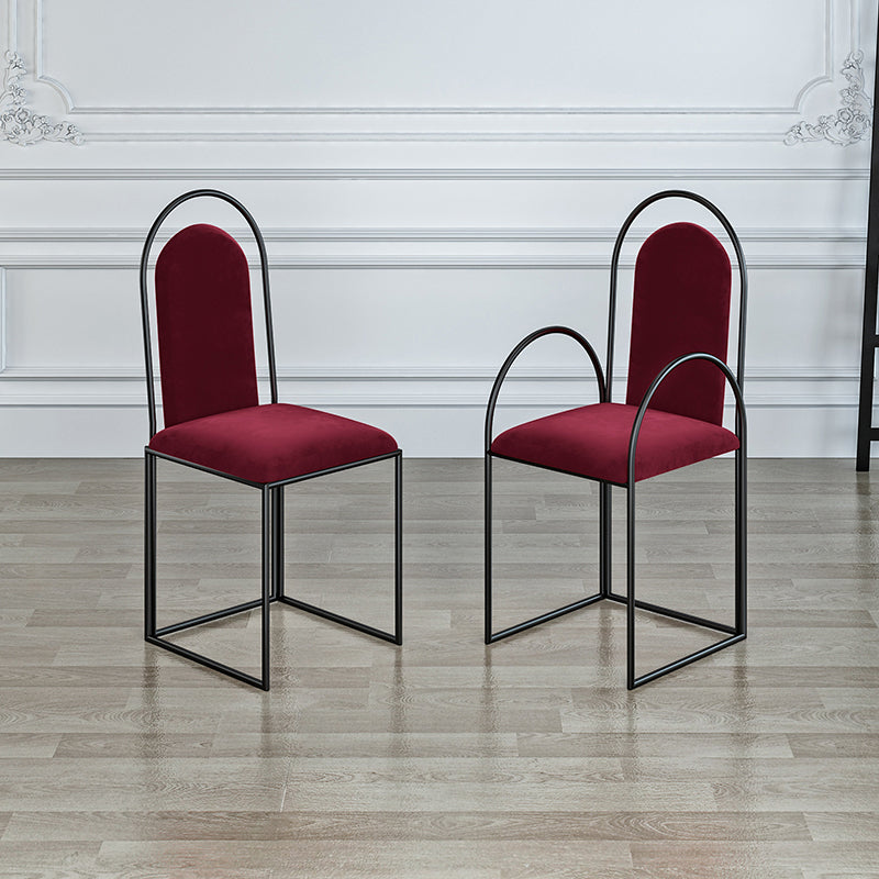 Glam Metal Dining Room Chairs Upholstered Side Armchair for Home Use Clearhalo ' kitchen&dining_furn' 'Dining Chairs' 'Dining Tables & Seating' 'dining_chair' 'furn' 'furn_dining_chair' 'Furniture' 'furniture_dining_chair' 'Kitchen & Dining Furniture' 'kitchen' 4502432