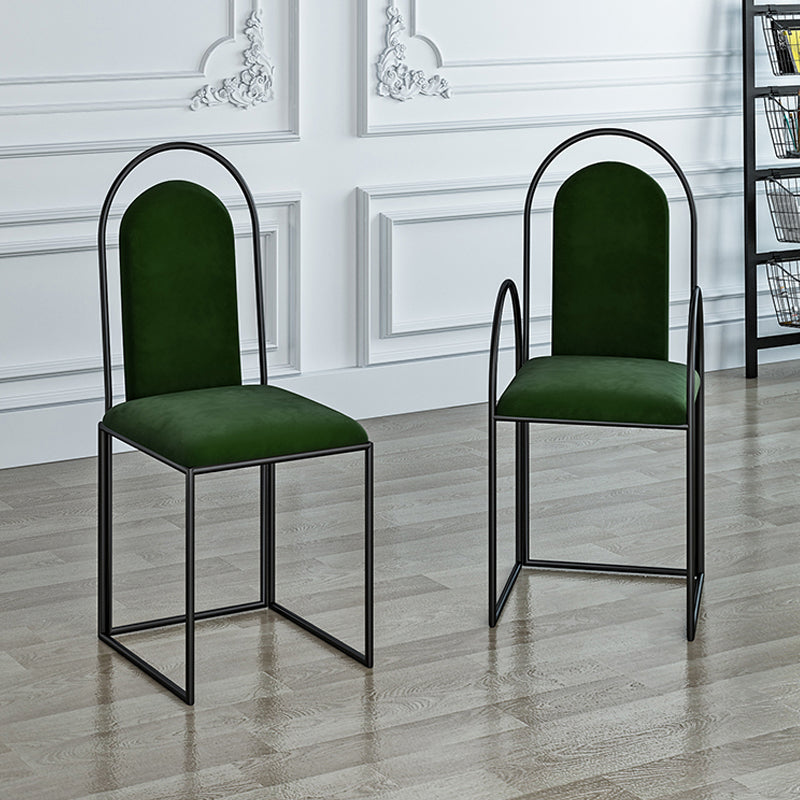 Glam Metal Dining Room Chairs Upholstered Side Armchair for Home Use Clearhalo ' kitchen&dining_furn' 'Dining Chairs' 'Dining Tables & Seating' 'dining_chair' 'furn' 'furn_dining_chair' 'Furniture' 'furniture_dining_chair' 'Kitchen & Dining Furniture' 'kitchen' 4502434
