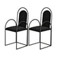 Glam Metal Dining Room Chairs Upholstered Side Armchair for Home Use Black 2 Piece Set Clearhalo ' kitchen&dining_furn' 'Dining Chairs' 'Dining Tables & Seating' 'dining_chair' 'furn' 'furn_dining_chair' 'Furniture' 'furniture_dining_chair' 'Kitchen & Dining Furniture' 'kitchen' 4502435