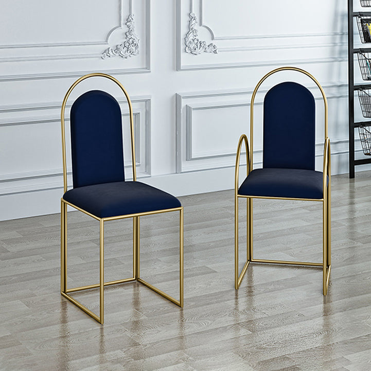 Glam Metal Dining Room Chairs Upholstered Side Armchair for Home Use Clearhalo ' kitchen&dining_furn' 'Dining Chairs' 'Dining Tables & Seating' 'dining_chair' 'furn' 'furn_dining_chair' 'Furniture' 'furniture_dining_chair' 'Kitchen & Dining Furniture' 'kitchen' 4502436