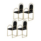Glam Metal Dining Room Chairs Upholstered Side Armchair for Home Use Black-Gold 4 Piece Set Clearhalo ' kitchen&dining_furn' 'Dining Chairs' 'Dining Tables & Seating' 'dining_chair' 'furn' 'furn_dining_chair' 'Furniture' 'furniture_dining_chair' 'Kitchen & Dining Furniture' 'kitchen' 4502443