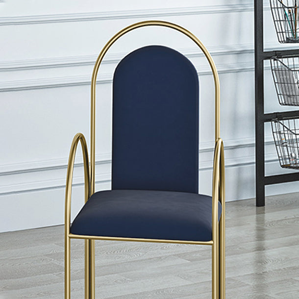 Glam Metal Dining Room Chairs Upholstered Side Armchair for Home Use Clearhalo ' kitchen&dining_furn' 'Dining Chairs' 'Dining Tables & Seating' 'dining_chair' 'furn' 'furn_dining_chair' 'Furniture' 'furniture_dining_chair' 'Kitchen & Dining Furniture' 'kitchen' 4502444