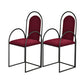 Glam Metal Dining Room Chairs Upholstered Side Armchair for Home Use Red-Black 2 Piece Set Clearhalo ' kitchen&dining_furn' 'Dining Chairs' 'Dining Tables & Seating' 'dining_chair' 'furn' 'furn_dining_chair' 'Furniture' 'furniture_dining_chair' 'Kitchen & Dining Furniture' 'kitchen' 4502446