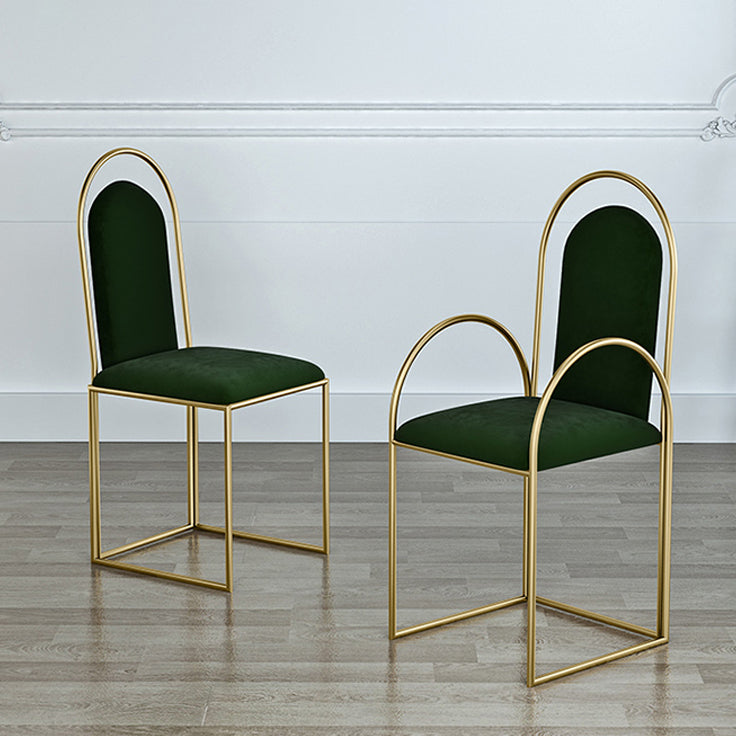 Glam Metal Dining Room Chairs Upholstered Side Armchair for Home Use Clearhalo ' kitchen&dining_furn' 'Dining Chairs' 'Dining Tables & Seating' 'dining_chair' 'furn' 'furn_dining_chair' 'Furniture' 'furniture_dining_chair' 'Kitchen & Dining Furniture' 'kitchen' 4502447