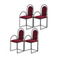 Glam Metal Dining Room Chairs Upholstered Side Armchair for Home Use Red-Black 4 Piece Set Clearhalo ' kitchen&dining_furn' 'Dining Chairs' 'Dining Tables & Seating' 'dining_chair' 'furn' 'furn_dining_chair' 'Furniture' 'furniture_dining_chair' 'Kitchen & Dining Furniture' 'kitchen' 4502448