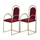 Glam Metal Dining Room Chairs Upholstered Side Armchair for Home Use Red Gold 2 Piece Set Clearhalo ' kitchen&dining_furn' 'Dining Chairs' 'Dining Tables & Seating' 'dining_chair' 'furn' 'furn_dining_chair' 'Furniture' 'furniture_dining_chair' 'Kitchen & Dining Furniture' 'kitchen' 4502450
