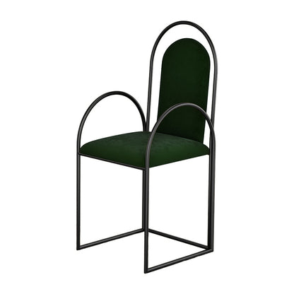 Glam Metal Dining Room Chairs Upholstered Side Armchair for Home Use Green-Black 1 Piece Clearhalo ' kitchen&dining_furn' 'Dining Chairs' 'Dining Tables & Seating' 'dining_chair' 'furn' 'furn_dining_chair' 'Furniture' 'furniture_dining_chair' 'Kitchen & Dining Furniture' 'kitchen' 4502452