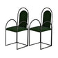 Glam Metal Dining Room Chairs Upholstered Side Armchair for Home Use Green-Black 2 Piece Set Clearhalo ' kitchen&dining_furn' 'Dining Chairs' 'Dining Tables & Seating' 'dining_chair' 'furn' 'furn_dining_chair' 'Furniture' 'furniture_dining_chair' 'Kitchen & Dining Furniture' 'kitchen' 4502453