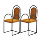 Glam Metal Dining Room Chairs Upholstered Side Armchair for Home Use Orange Black 2 Piece Set Clearhalo ' kitchen&dining_furn' 'Dining Chairs' 'Dining Tables & Seating' 'dining_chair' 'furn' 'furn_dining_chair' 'Furniture' 'furniture_dining_chair' 'Kitchen & Dining Furniture' 'kitchen' 4502456