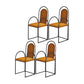 Glam Metal Dining Room Chairs Upholstered Side Armchair for Home Use Orange Black 4 Piece Set Clearhalo ' kitchen&dining_furn' 'Dining Chairs' 'Dining Tables & Seating' 'dining_chair' 'furn' 'furn_dining_chair' 'Furniture' 'furniture_dining_chair' 'Kitchen & Dining Furniture' 'kitchen' 4502457