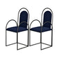 Glam Metal Dining Room Chairs Upholstered Side Armchair for Home Use Royal Blue-Black 2 Piece Set Clearhalo ' kitchen&dining_furn' 'Dining Chairs' 'Dining Tables & Seating' 'dining_chair' 'furn' 'furn_dining_chair' 'Furniture' 'furniture_dining_chair' 'Kitchen & Dining Furniture' 'kitchen' 4502459