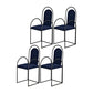 Glam Metal Dining Room Chairs Upholstered Side Armchair for Home Use Royal Blue-Black 4 Piece Set Clearhalo ' kitchen&dining_furn' 'Dining Chairs' 'Dining Tables & Seating' 'dining_chair' 'furn' 'furn_dining_chair' 'Furniture' 'furniture_dining_chair' 'Kitchen & Dining Furniture' 'kitchen' 4502460