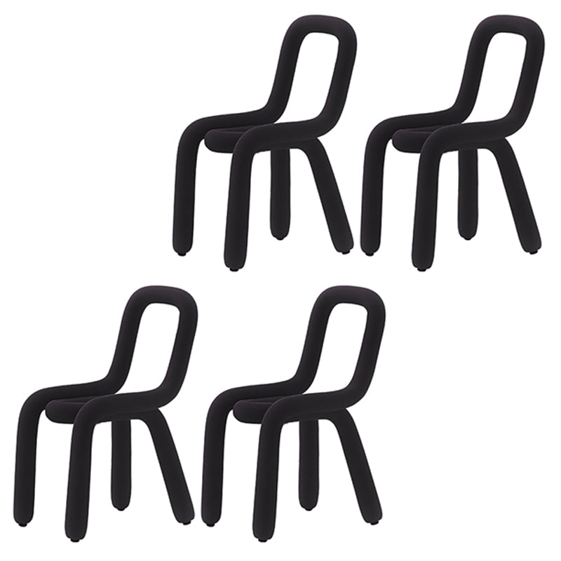 Designer Style Living Room Velvet Side Chair Matte Finish Open Back Dining Chair Black 4 Piece Set Clearhalo ' kitchen&dining_furn' 'Dining Chairs' 'Dining Tables & Seating' 'dining_chair' 'furn' 'furn_dining_chair' 'Furniture' 'furniture_dining_chair' 'Kitchen & Dining Furniture' 'kitchen' 4502475