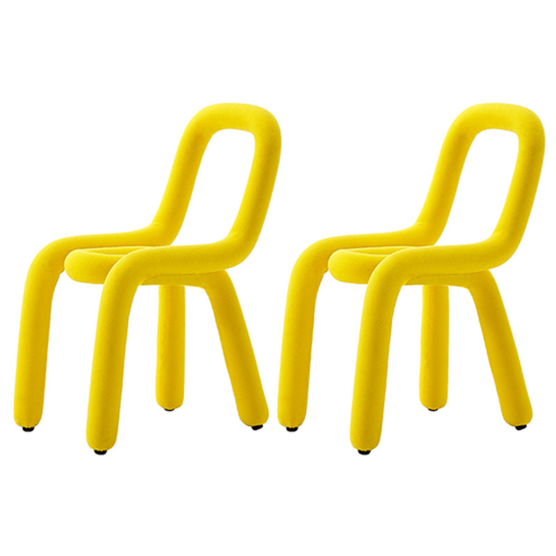 Designer Style Living Room Velvet Side Chair Matte Finish Open Back Dining Chair Yellow 2 Piece Set Clearhalo ' kitchen&dining_furn' 'Dining Chairs' 'Dining Tables & Seating' 'dining_chair' 'furn' 'furn_dining_chair' 'Furniture' 'furniture_dining_chair' 'Kitchen & Dining Furniture' 'kitchen' 4502480