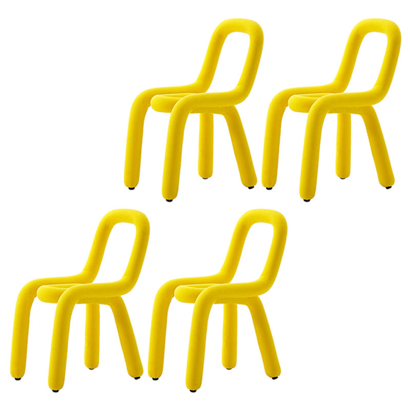 Designer Style Living Room Velvet Side Chair Matte Finish Open Back Dining Chair Yellow 4 Piece Set Clearhalo ' kitchen&dining_furn' 'Dining Chairs' 'Dining Tables & Seating' 'dining_chair' 'furn' 'furn_dining_chair' 'Furniture' 'furniture_dining_chair' 'Kitchen & Dining Furniture' 'kitchen' 4502482