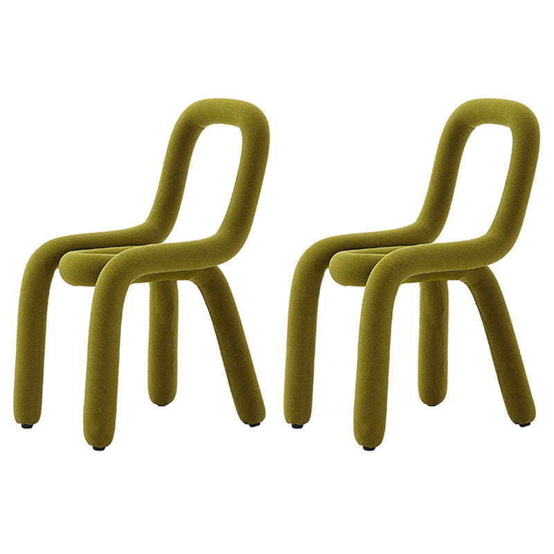 Designer Style Living Room Velvet Side Chair Matte Finish Open Back Dining Chair Olive Green 2 Piece Set Clearhalo ' kitchen&dining_furn' 'Dining Chairs' 'Dining Tables & Seating' 'dining_chair' 'furn' 'furn_dining_chair' 'Furniture' 'furniture_dining_chair' 'Kitchen & Dining Furniture' 'kitchen' 4502497