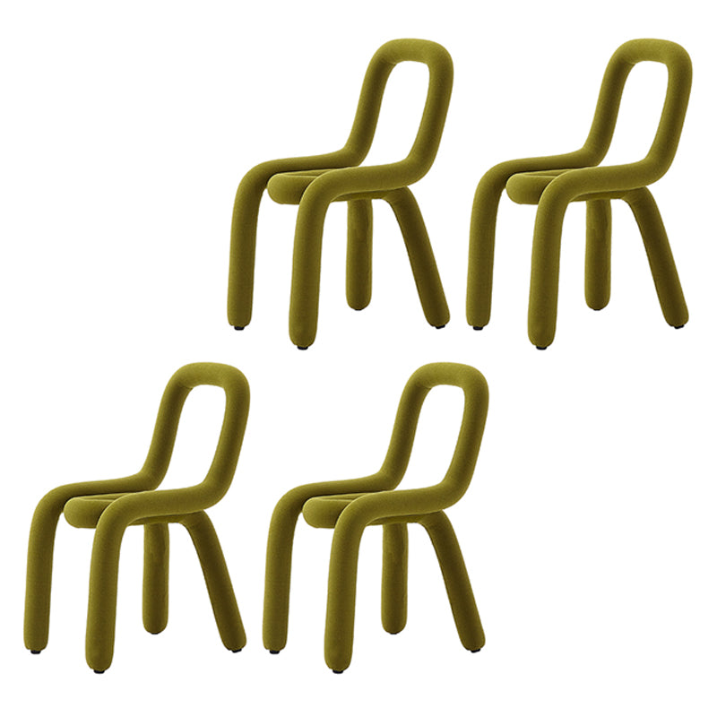 Designer Style Living Room Velvet Side Chair Matte Finish Open Back Dining Chair Olive Green 4 Piece Set Clearhalo ' kitchen&dining_furn' 'Dining Chairs' 'Dining Tables & Seating' 'dining_chair' 'furn' 'furn_dining_chair' 'Furniture' 'furniture_dining_chair' 'Kitchen & Dining Furniture' 'kitchen' 4502498