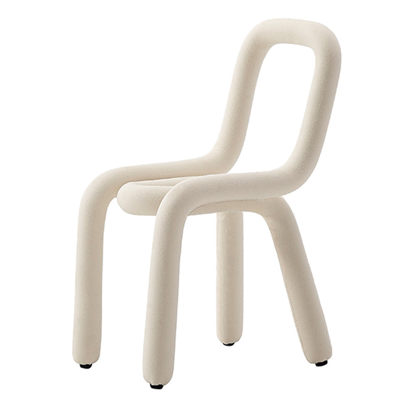 Designer Style Living Room Velvet Side Chair Matte Finish Open Back Dining Chair Off-White 1 Piece Clearhalo ' kitchen&dining_furn' 'Dining Chairs' 'Dining Tables & Seating' 'dining_chair' 'furn' 'furn_dining_chair' 'Furniture' 'furniture_dining_chair' 'Kitchen & Dining Furniture' 'kitchen' 4502499