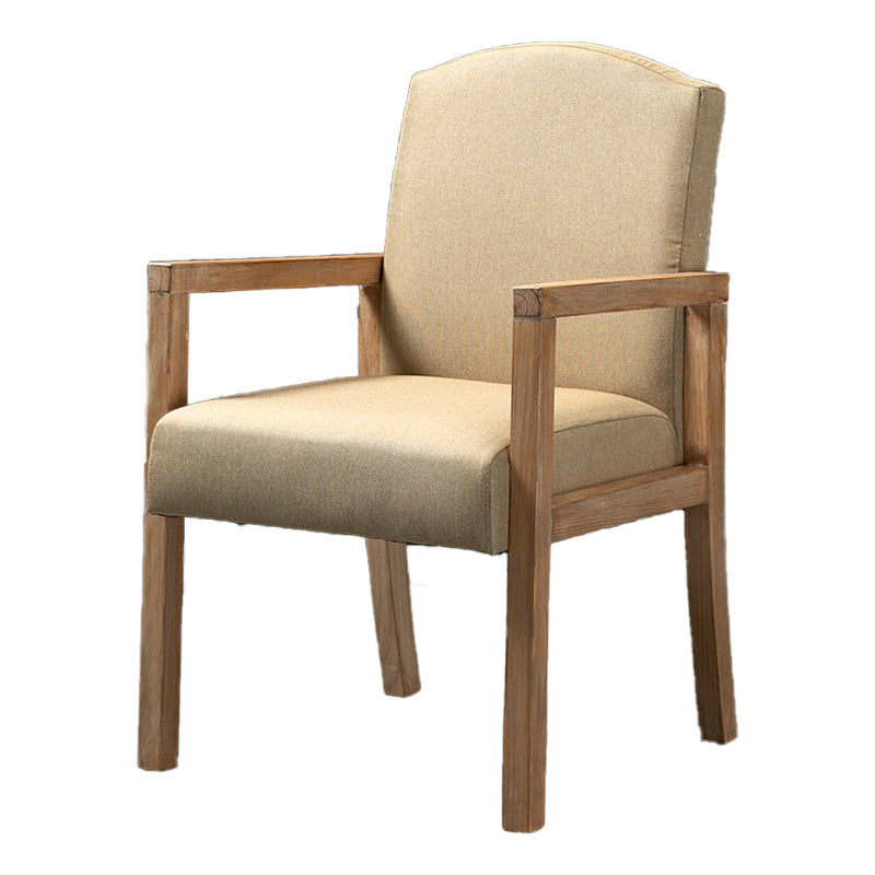 Contemporary Dining and Accent Chairs Matte Finish Parsons Arm Chair Light Khaki 1 Piece Clearhalo ' kitchen&dining_furn' 'Dining Chairs' 'Dining Tables & Seating' 'dining_chair' 'furn' 'furn_dining_chair' 'Furniture' 'furniture_dining_chair' 'Kitchen & Dining Furniture' 'kitchen' 4502504
