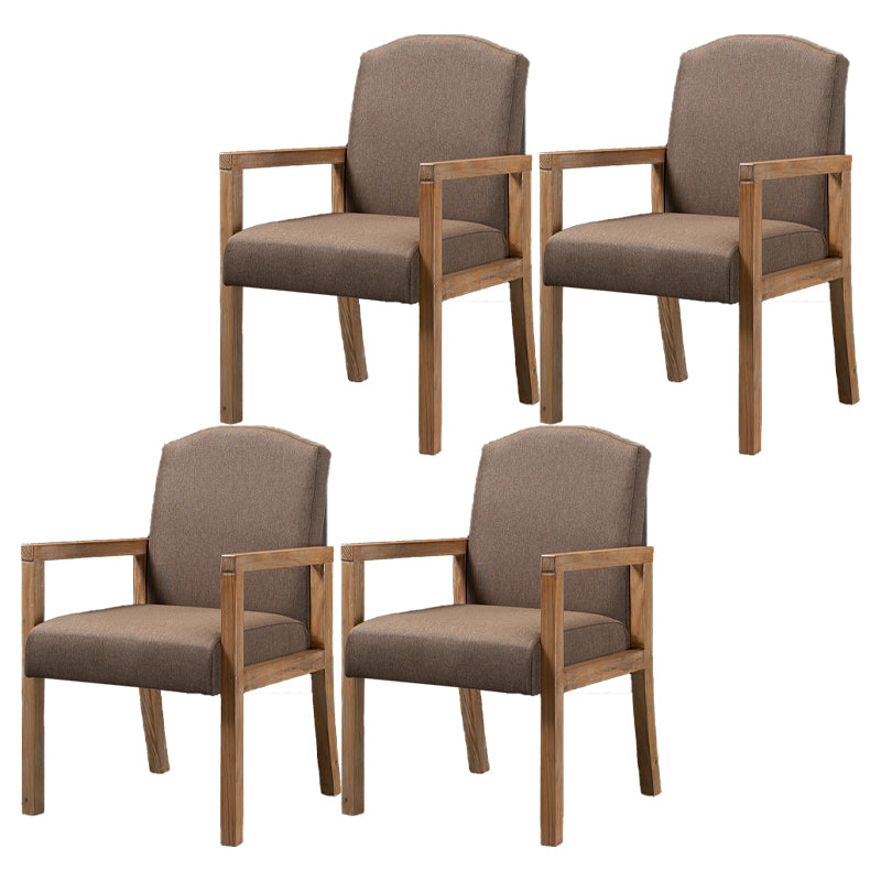 Contemporary Dining and Accent Chairs Matte Finish Parsons Arm Chair Coffee 4 Piece Set Clearhalo ' kitchen&dining_furn' 'Dining Chairs' 'Dining Tables & Seating' 'dining_chair' 'furn' 'furn_dining_chair' 'Furniture' 'furniture_dining_chair' 'Kitchen & Dining Furniture' 'kitchen' 4502514